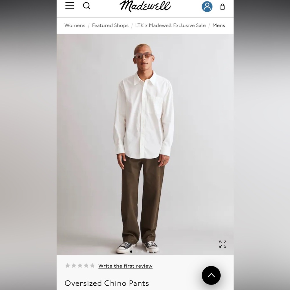 Madewell Olive Green Oversized Chino Pants Mens